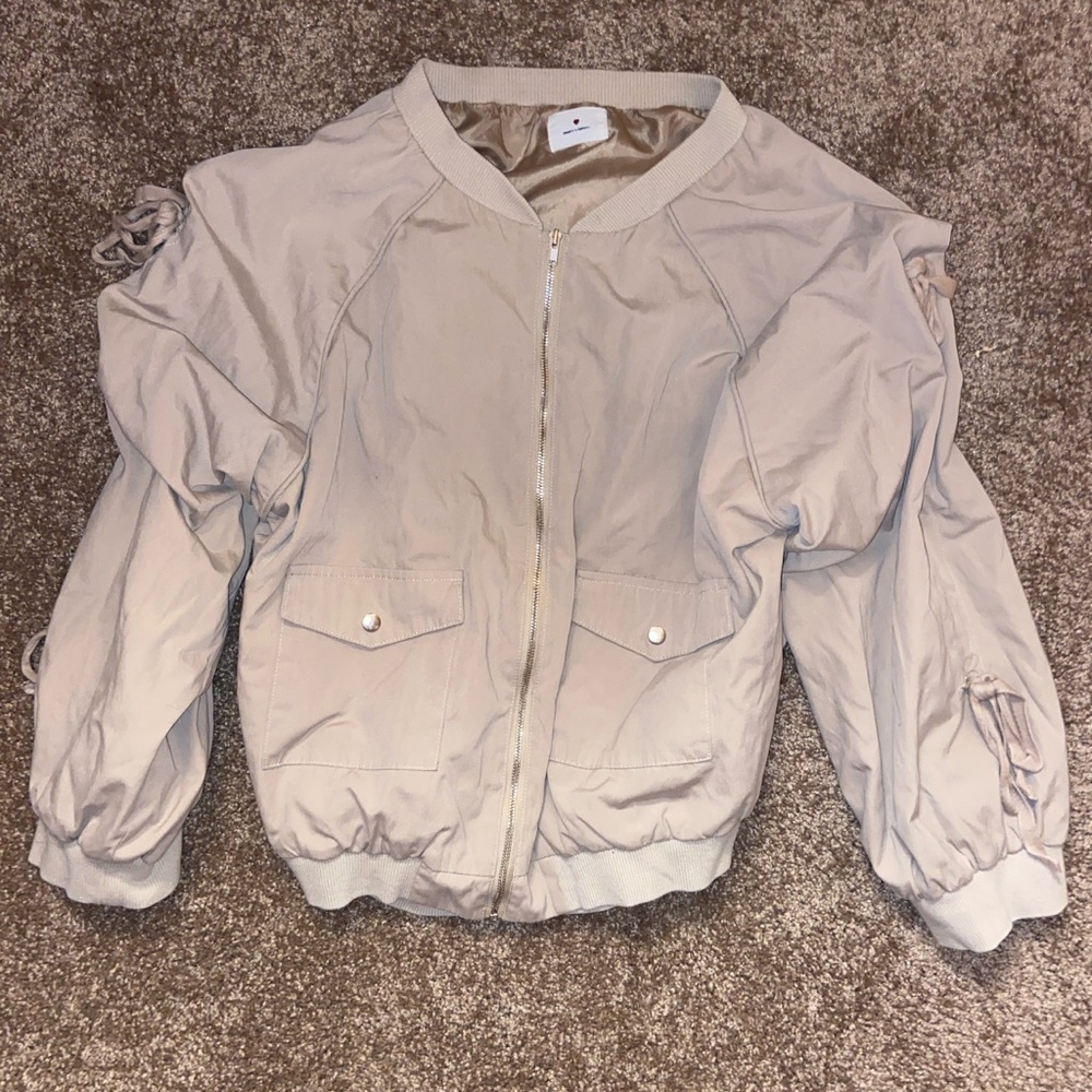 cropped brown cream colored jacket from japan!